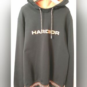 Dior Black Hoodie with Orange Accents.